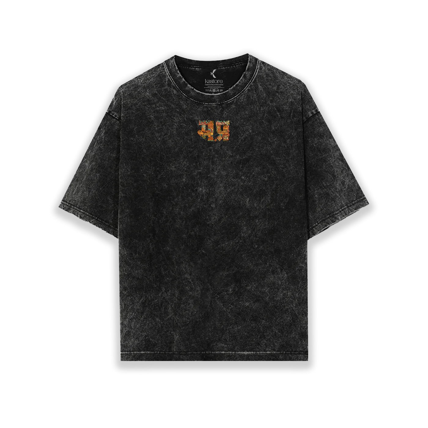 Madhya Pradesh Text Acid Wash Oversized T-Shirt